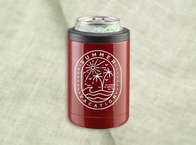 Custom imprinted 2-In-1 Can Cooler Tumbler for Los Angeles, CA with a local business logo