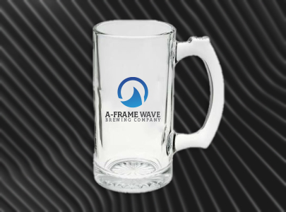 Custom imprinted Glass Sports Mug for Los Angeles, CA with a local business logo