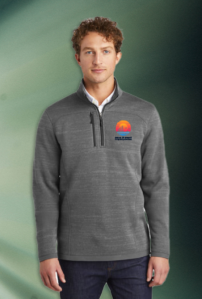 Custom imprinted Men's 1/4-Zip Sweater Fleece for Los Angeles, CA with a local business logo